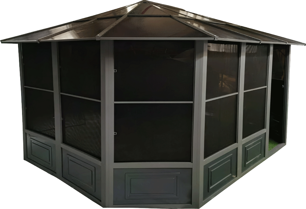 Aluminium Wintergarten Pavillon, ca. 515 x 411 x 280 cm - Anthrazit