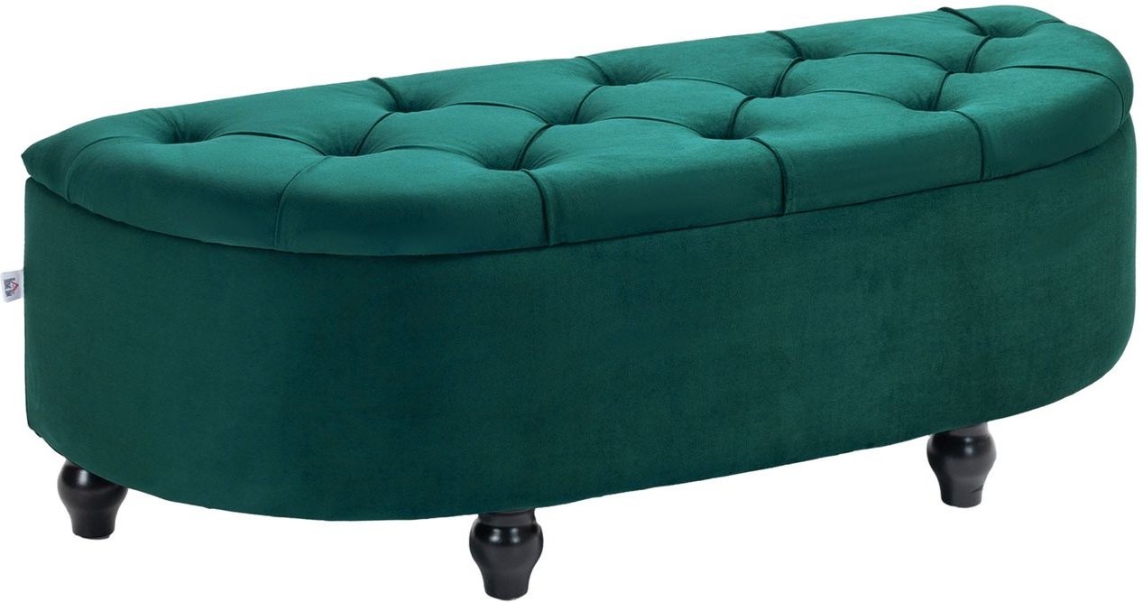 HOMCOM Sitzbank mit Stauraum Sitztruhe mit geöffnetem Deckel, Velvet-Touch