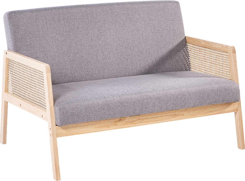 2-Sitzer Sofa, Doppelsofa mit Armlehne, ca. 115L x 76,5B x 76,5H cm - Grau