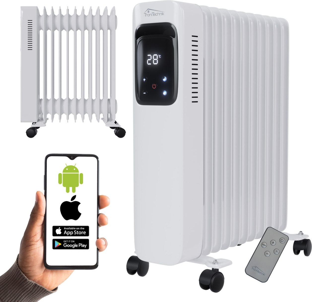 Ölradiator TT-OR 311 Weiß – 11 Rippen, WiFi, Timer, Überhitzungsschutz