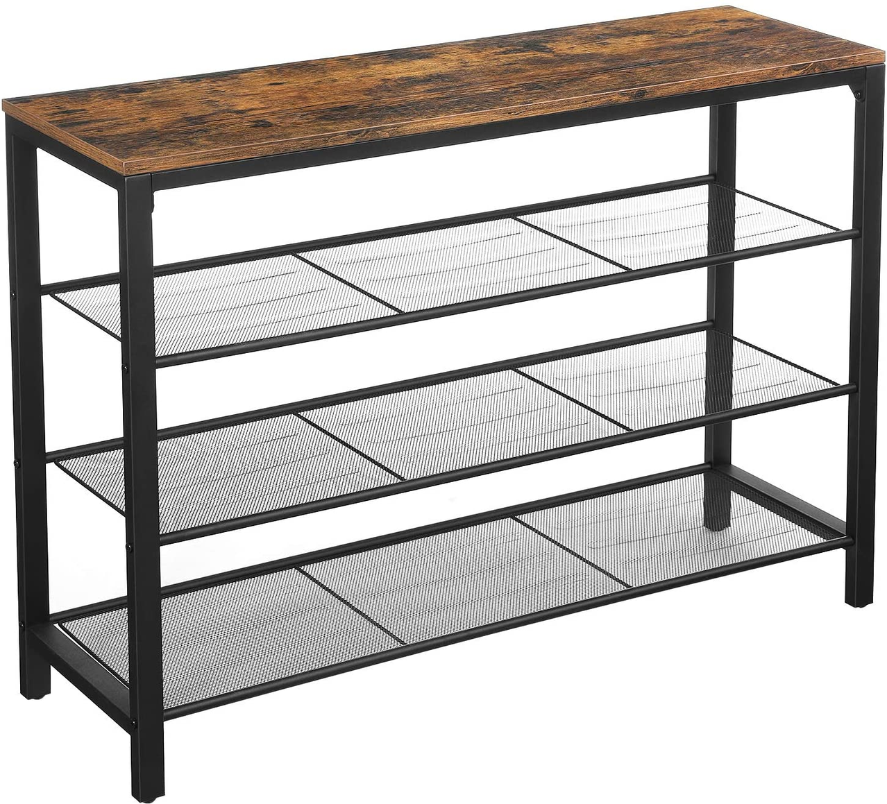 Schuhregal, 100x30x72cm - Rustikales Braun