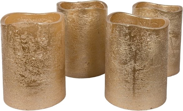 4er Set LED Kerzen Gold