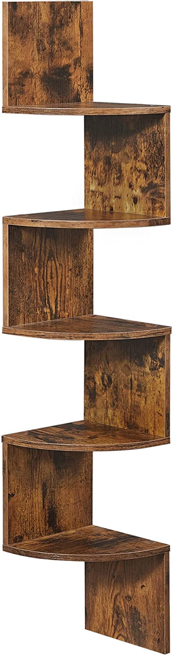 Eckregal, Wandregal mit 5 Ablagen