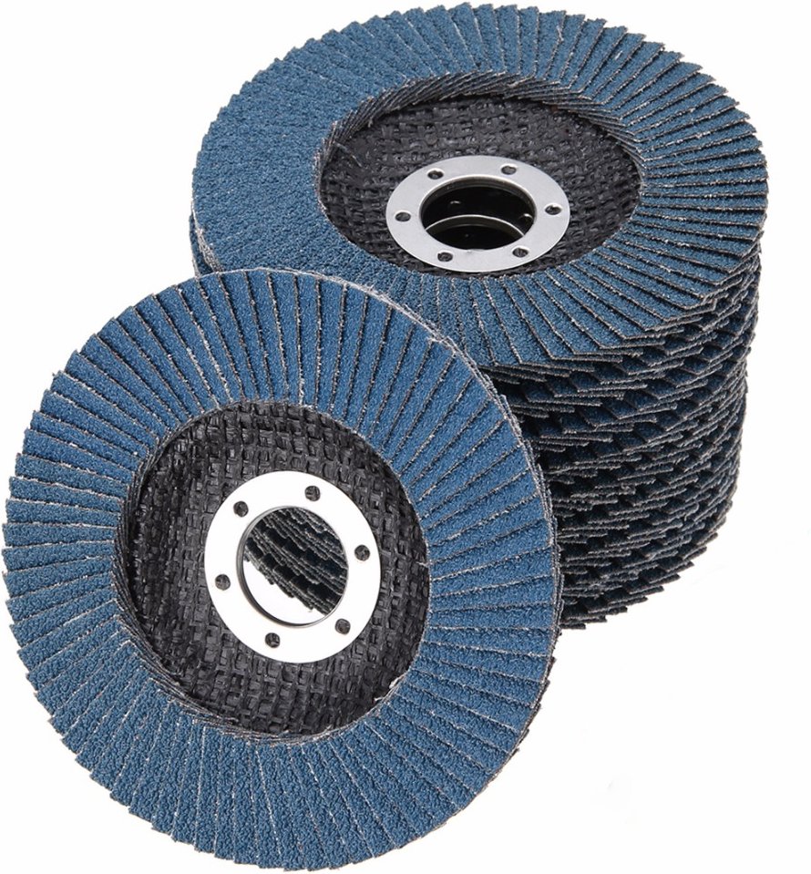 5x Fächerschleifscheiben 115mm flach Körnung 40 Blau Lamellenscheiben