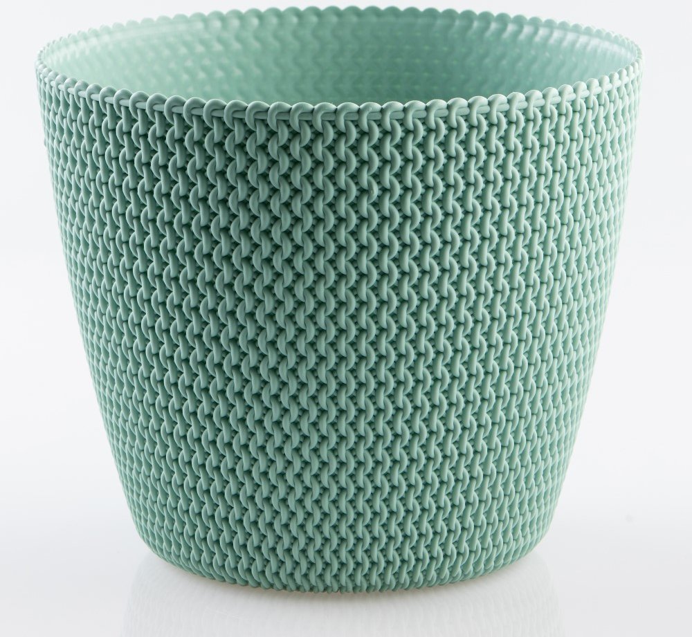 Blumentopf in Strickoptik, ca. 11,5 Liter - Grün