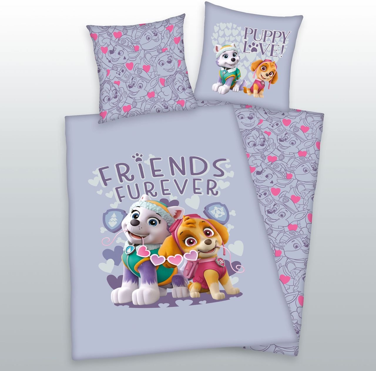 Paw Patrol Bettwäsche Größe 80x80 + 135x200 cm