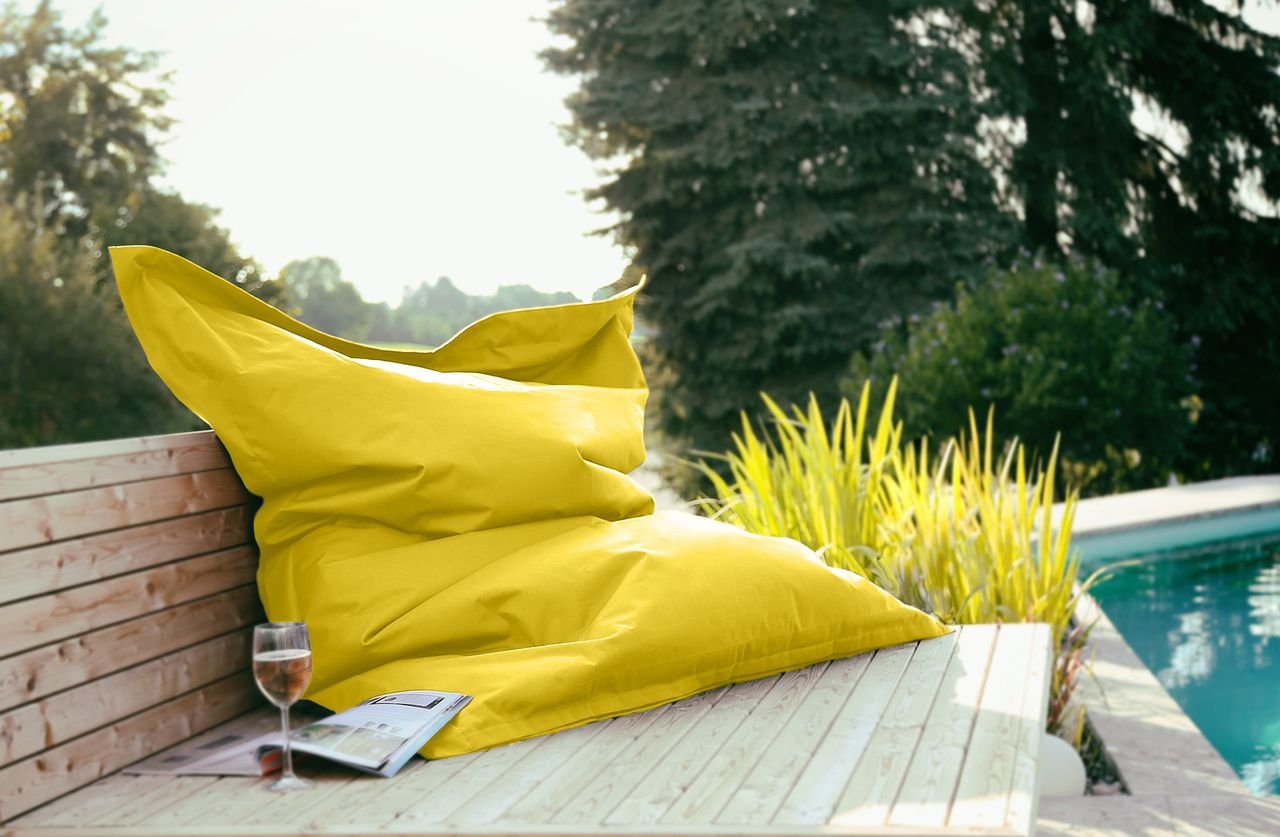 Outdoorfähiger Riesensitzsack ca. 140 x 180 cm, Farbe gelb