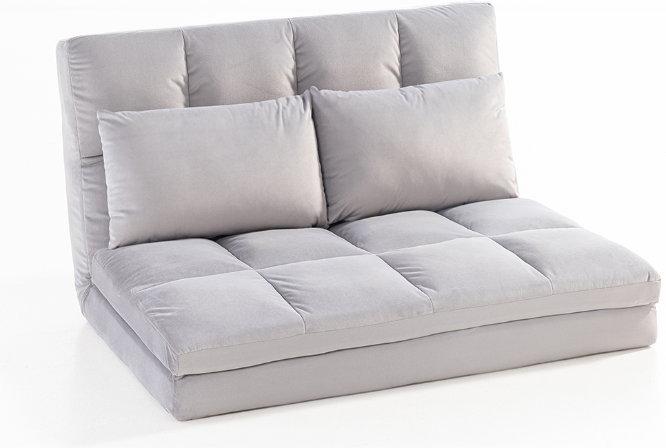 2 in 1 faltbares Bodensofa Bett mit Rückenlehne - Hellgrau