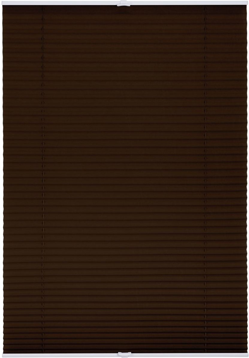Plissee Klemmfix, ohne Bohren, verspannt - Braun, 100 cm x 130 cm (B x L)