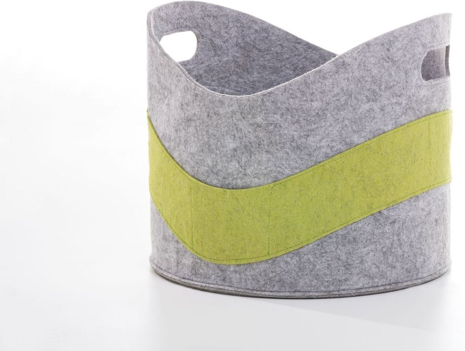 Filzkorb LARRY grau-grün