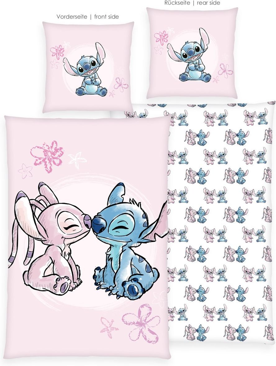 Disney Stitch Bettwäsche Größe 80x80 + 135x200 cm