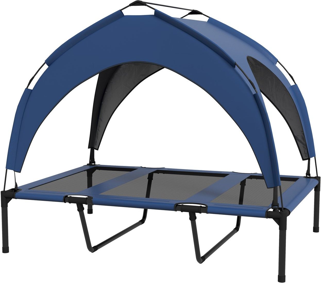 PawHut Erhöhtes Hundebett mit Baldachin Haustierbett Outdoor Hundeliege mit Dach