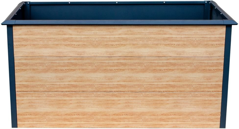 elephant® Hochbeet mit Schneckenschutzkante Metall mit UV-Druck Holzdekor