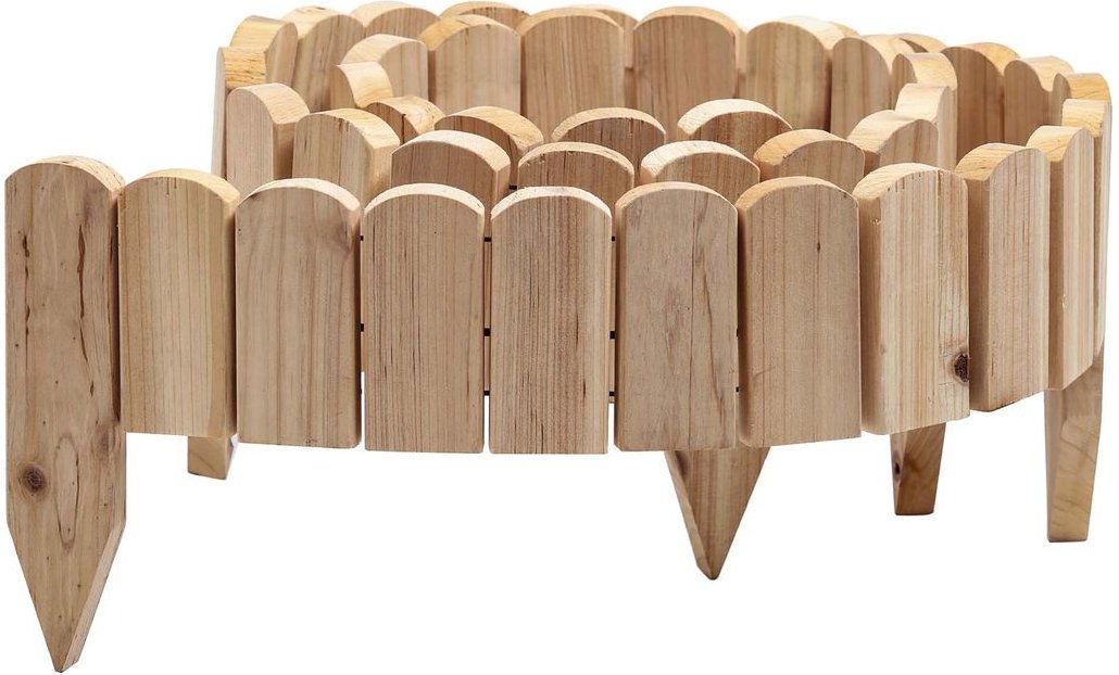 Rollzaun aus Holz, ca. 203 x 10 / 20 x 1,7cm - Natur