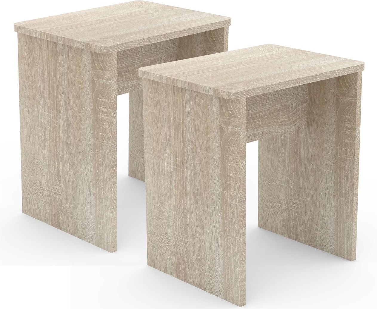 Thumbnail - 2er Set Hocker "Esal" Sonoma-Eiche