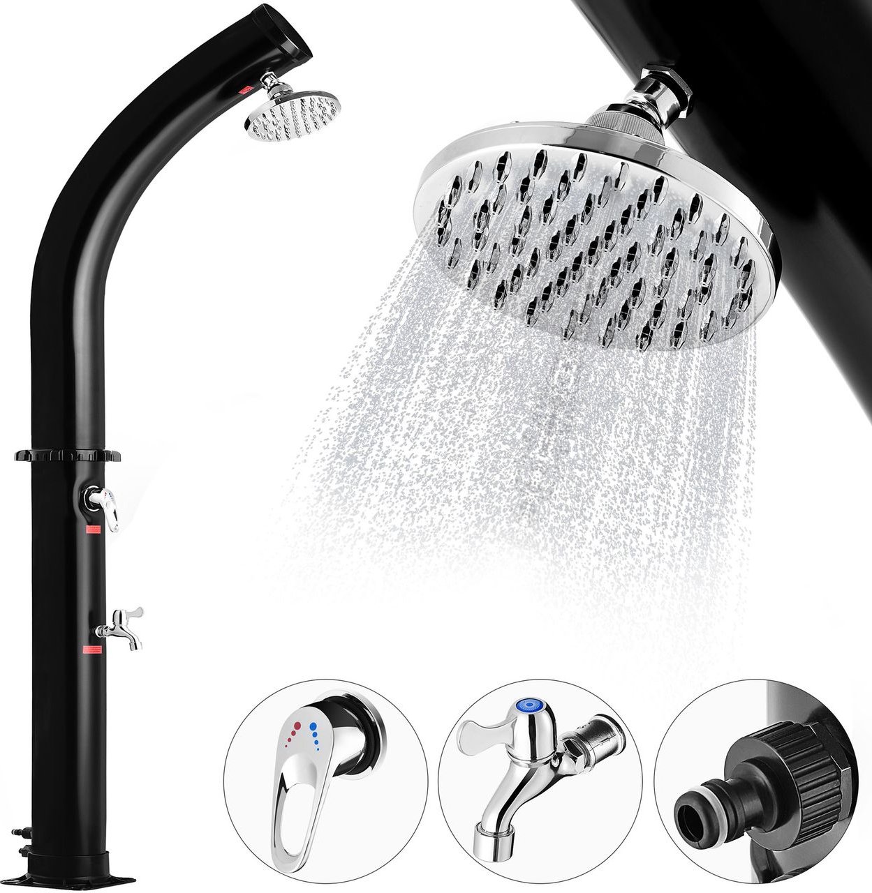 monzana Solardusche Bow Schwarz 20L