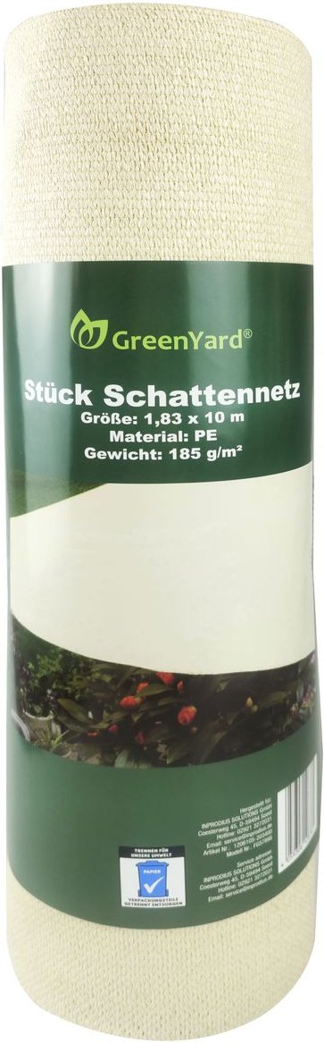 Schattierungsnetz Sonnensegel, ca. 1,83 x 10 m