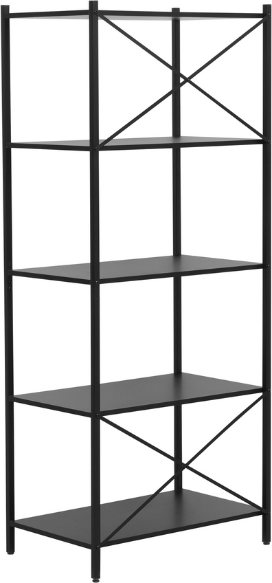 Holz-Metall-Regal, ca. 70 x 45 x 168 cm - Schwarz