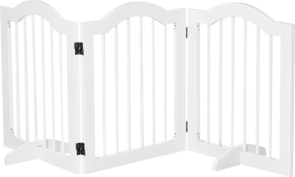 Hunde Absperrgitter Schutzgitter Hundegitter Konfigurationsgitter 3-teilig mit zwei Stützfüßen stabil faltbar Treppengit...