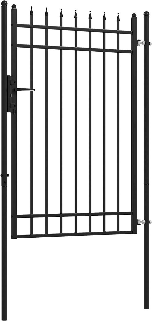 Gartentor aus verzinktem Stahl, Gartentür mit Schloss Zauntor mit Türklinke