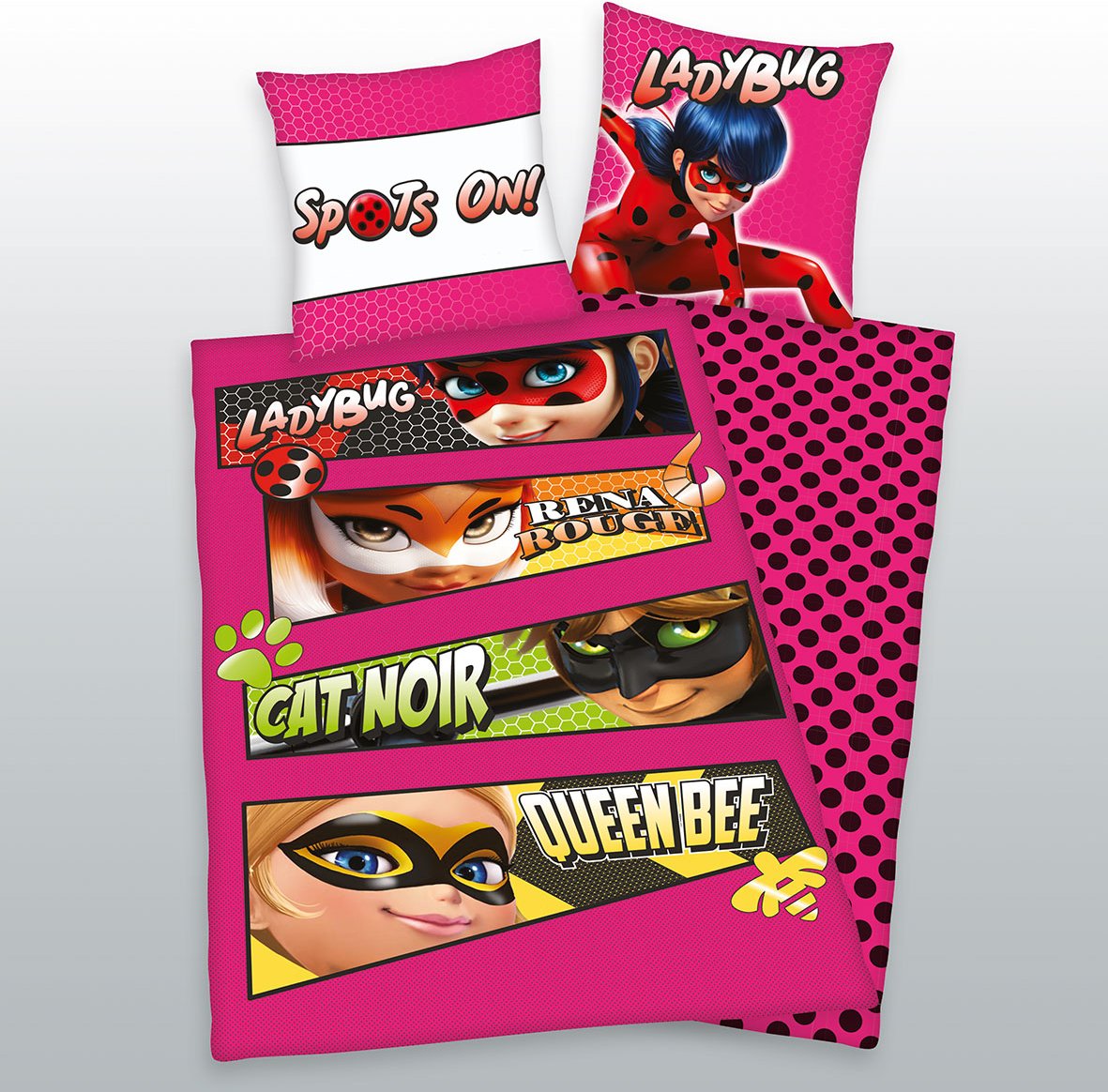 Miraculous Bettwäsche Größe 80x80 + 135x200 cm