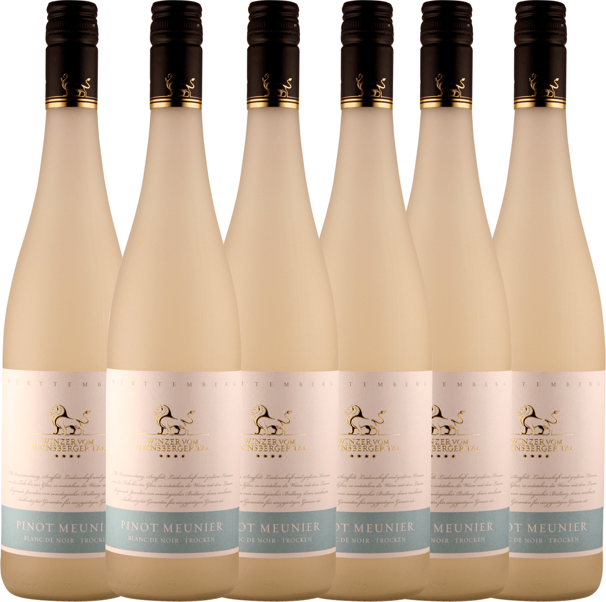 Winzer vom Weinsberger Tal "Rebsortenlinie" Pinot Meunier Blanc de Noir Qualitätswein trocken 0,75L 6er Karton