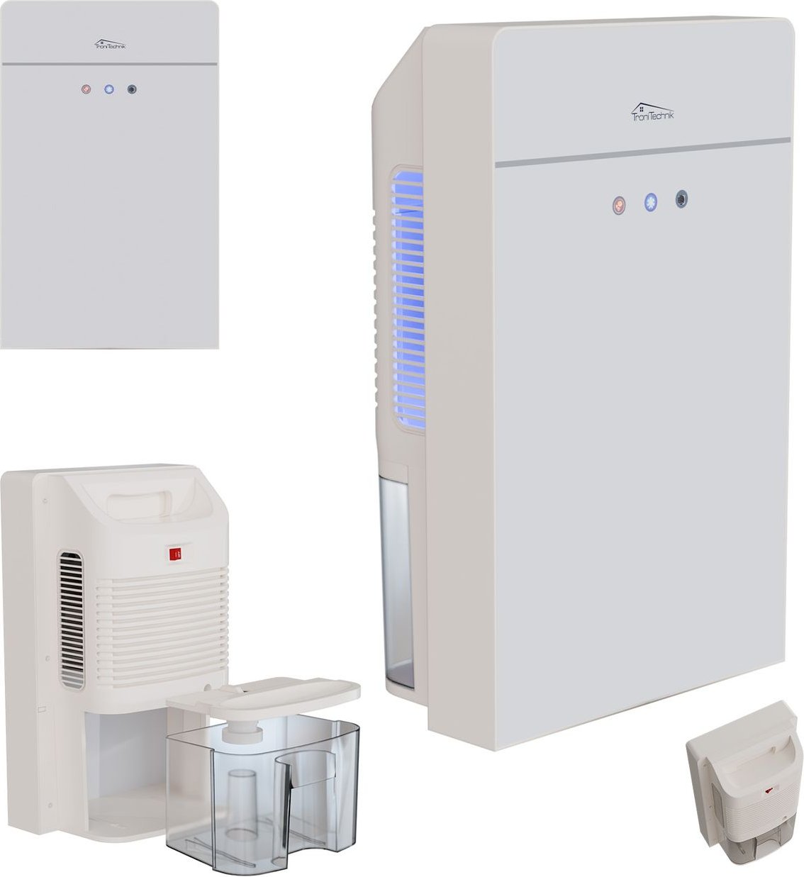 Thumbnail - Luftentfeuchter Mini Raumentfeuchter elektrisch, für Wohnräume 600ml/24h, Glasfront