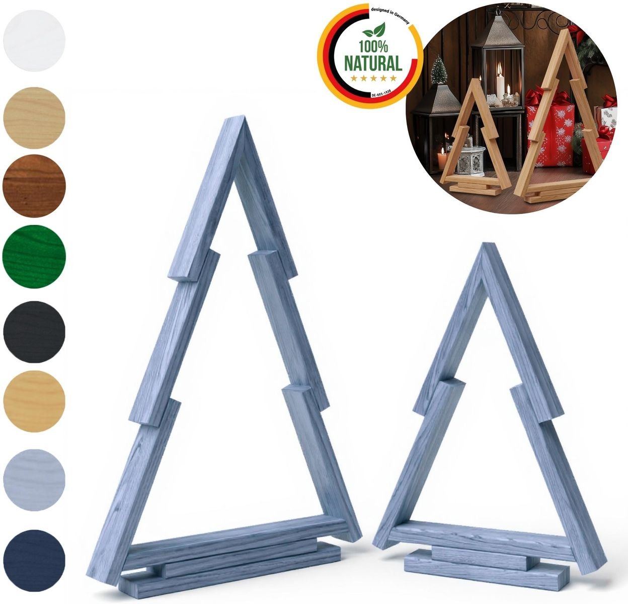 2er-Set Grau Weihnachtsdeko - für Innen und Außen Deko Weihnachtsbaum