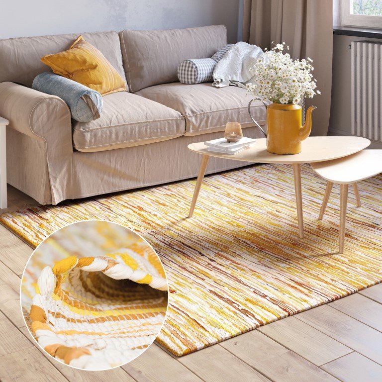 Thumbnail - Teppich Saroya 150cm x 80cm, Farbe Gold Mix, rechteck