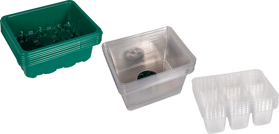 Anzucht-Gewächshaus 6er-Set, hoch