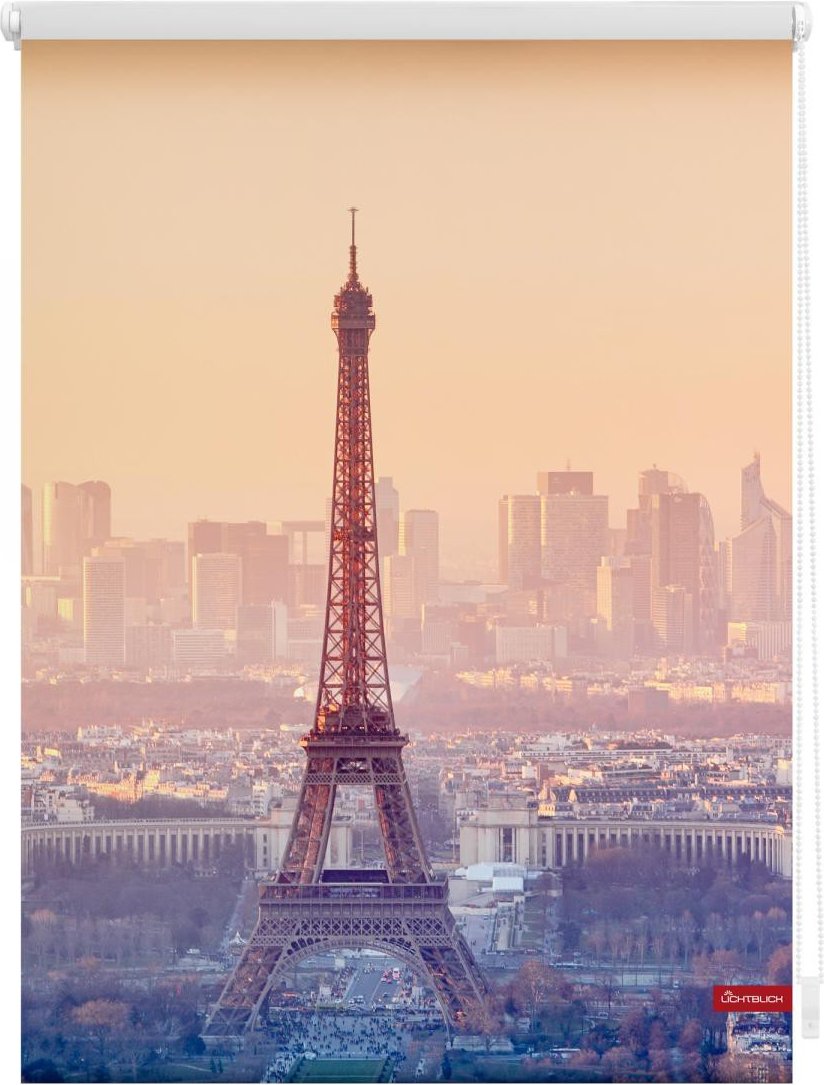 Thumbnail - Rollo Klemmfix, ohne Bohren, blickdicht, Eiffelturm - Orange, 80 x 150 cm (B x L)