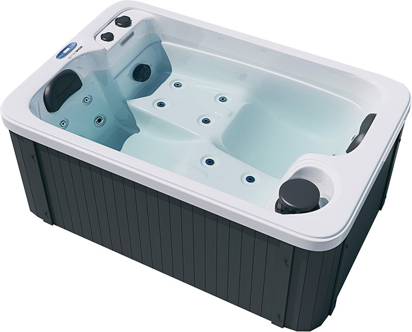Home Deluxe Outdoor Whirlpool HORIZON - 175 x 115 cm für 2 Personen ohne Treppe und Thermoabdeckung