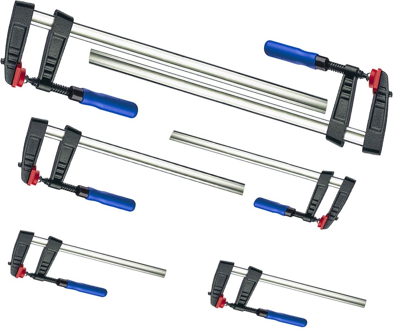 Thumbnail - 6 tlg Set Schraubzwingen 300x120/500x120/800x120 mm je 2 Stück