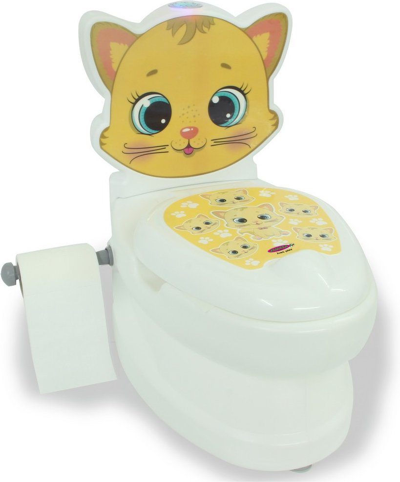 JAMARA-460955-Meine kleine Toilette Katze mit Spülsound und Toilettenpapierhalter