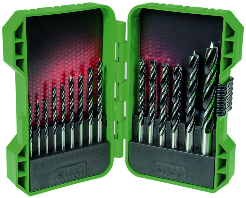 Doppelnut-Holzbohrer-Set - 15tlg.