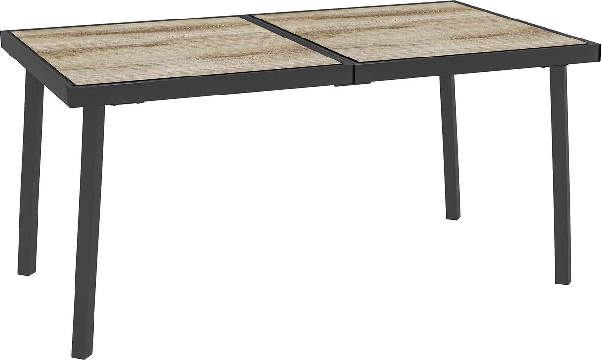 Gartentisch, Balkontisch, 145 x 85cm Terrassentisch für 6 Personen Grau