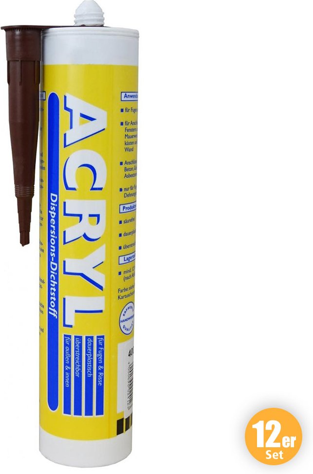 Thumbnail - Acryl Fugendicht, Braun, 310 ml 12er Set