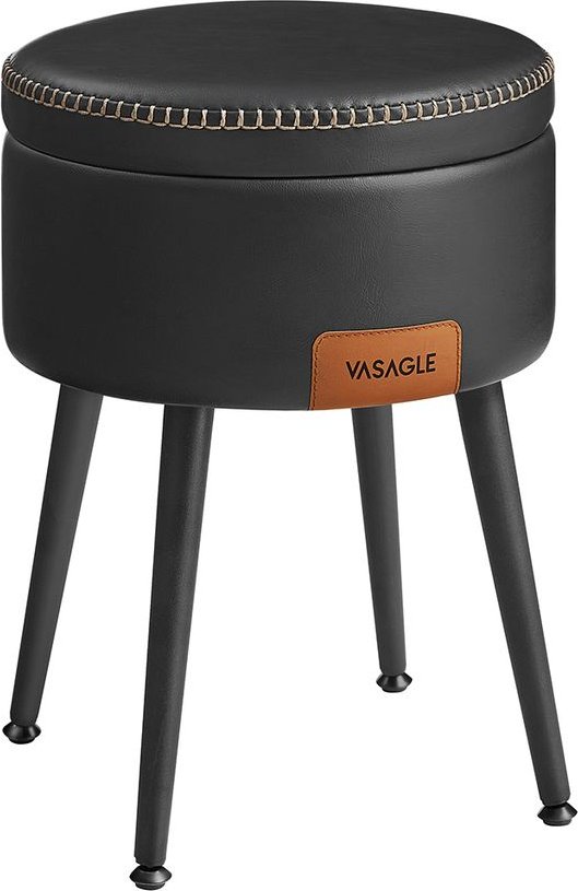 EKHO Kollektion - Sitzhocker Mid-Century-Stil tintenschwarz