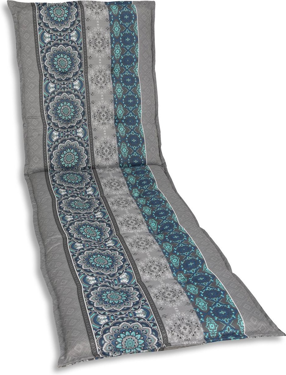 Liegenauflage Ornamentstreifen blau grau