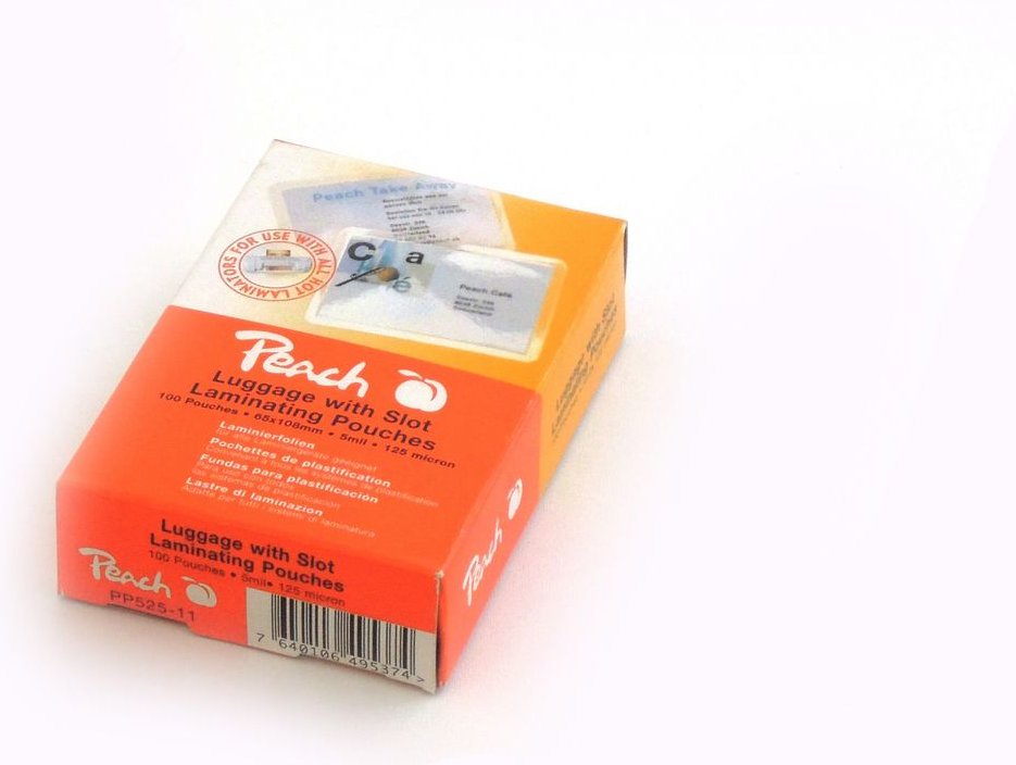 Laminierfolien Gepäck-Anhänger gelocht, 125 mic, glänzend, PP525-11, 100 Stk.