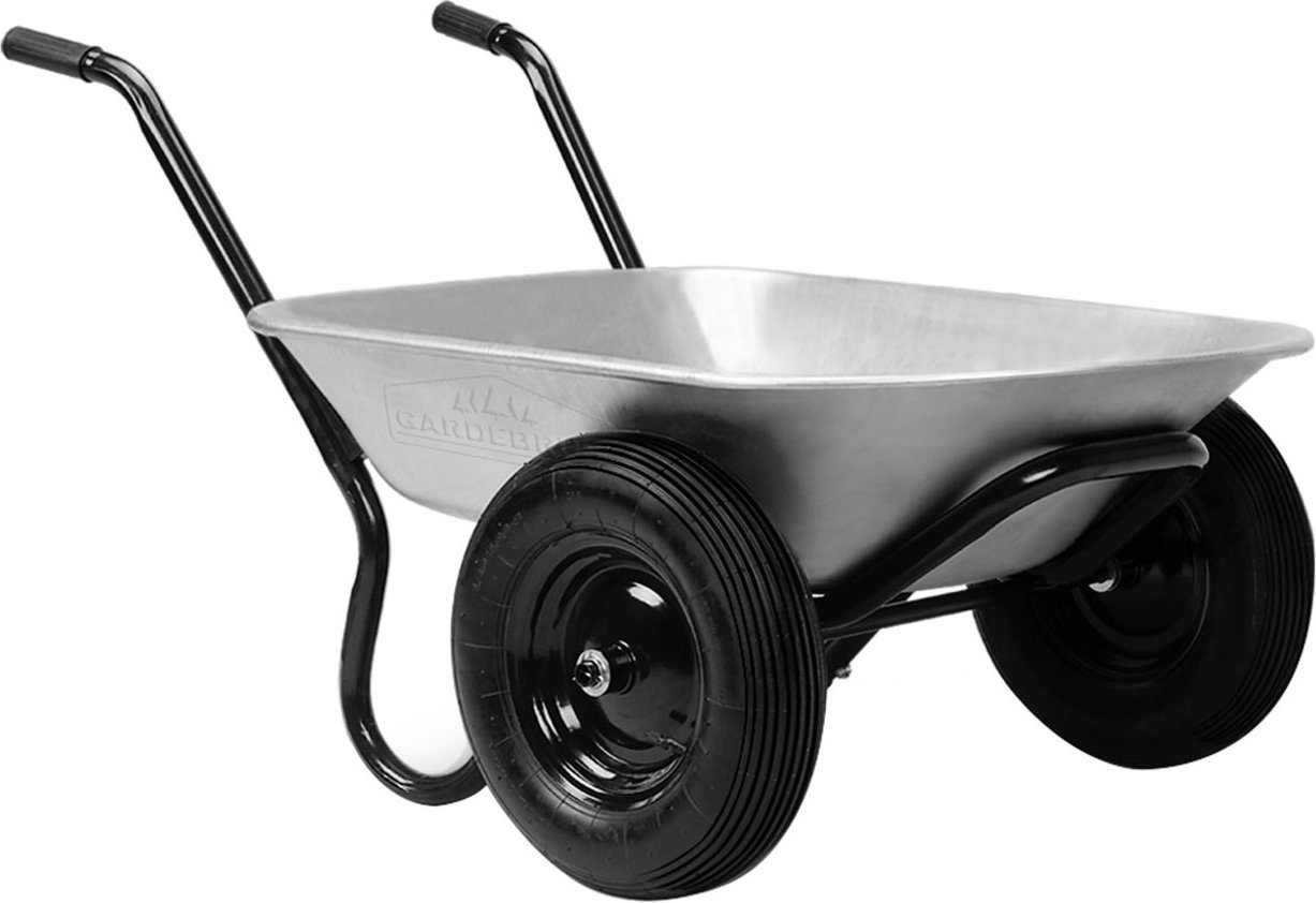 Schubkarre Doppelrad 150kg 126x75x71cm schwarz silber