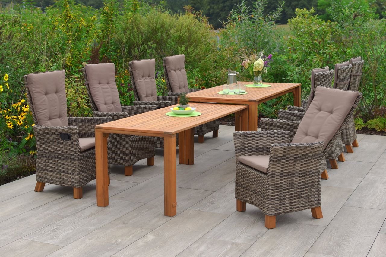 Toskana Set 9tlg. Flex-Ausziehtisch