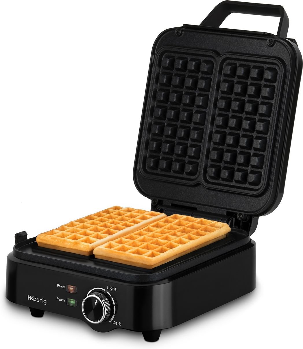 Kompakter Waffelmaker GFX420, 1200 W Leistung, antihaftbeschichtete Platten, Schwarz