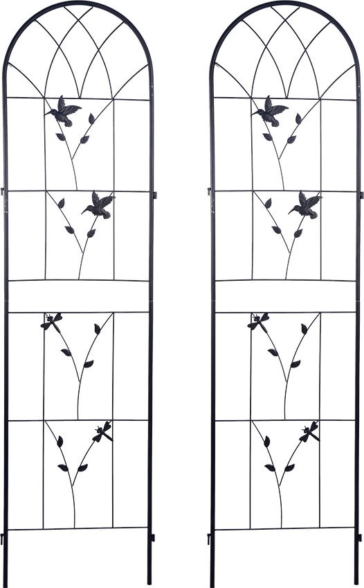 Thumbnail - 2-tlg. Rankgitter für Kletterpflanzen, ca. 192 x 53 cm - Schwarz