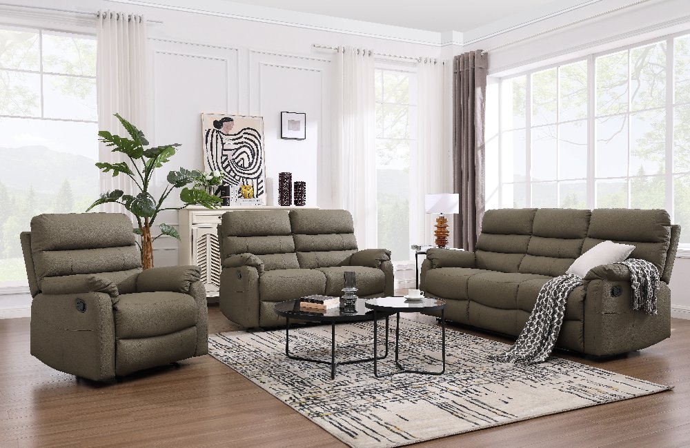 Thumbnail - Relaxsofa-Set 3 tlg. Couchgarnitur mit Relaxfunktionen braun