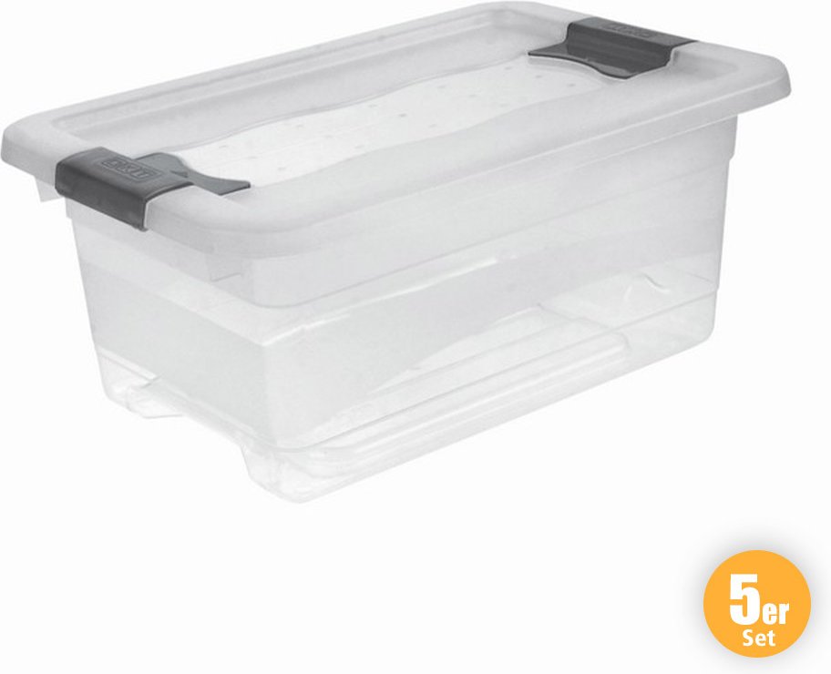 Ordnung Transportbehälter, Transparent - 5er-Set