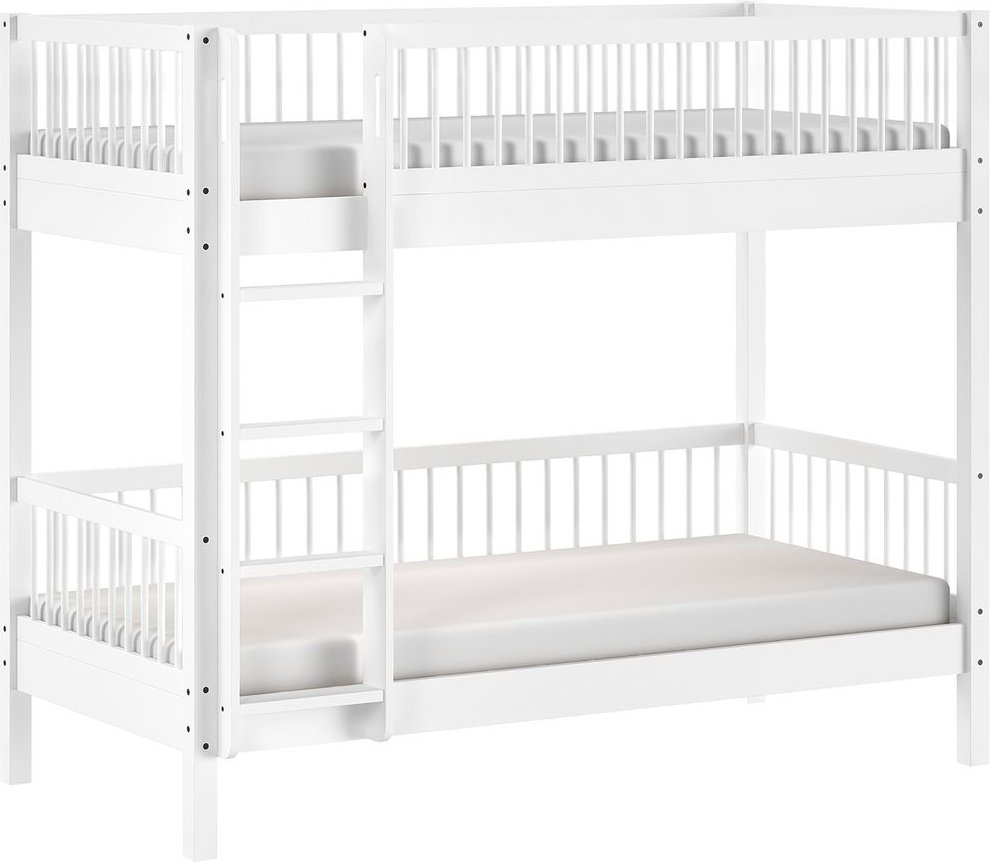 VIPACK - FAGUS weiß Etagenbett mit 2 Liegeflächen 90x200cm, inkl. Lattenrost, Buche massiv