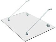 Glasvordach aus gehärtetem Glas und Edelstahl - ca. 150 x 90 cm