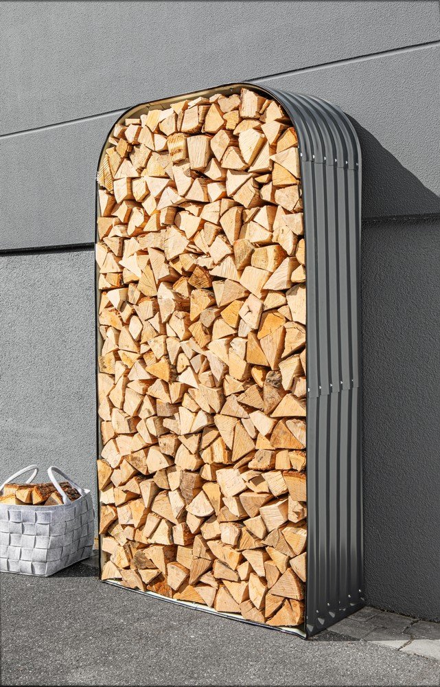 Brennholz Unterstand/Kaminholzregal, ca. 200 x 105 x 43 cm - Anthrazit