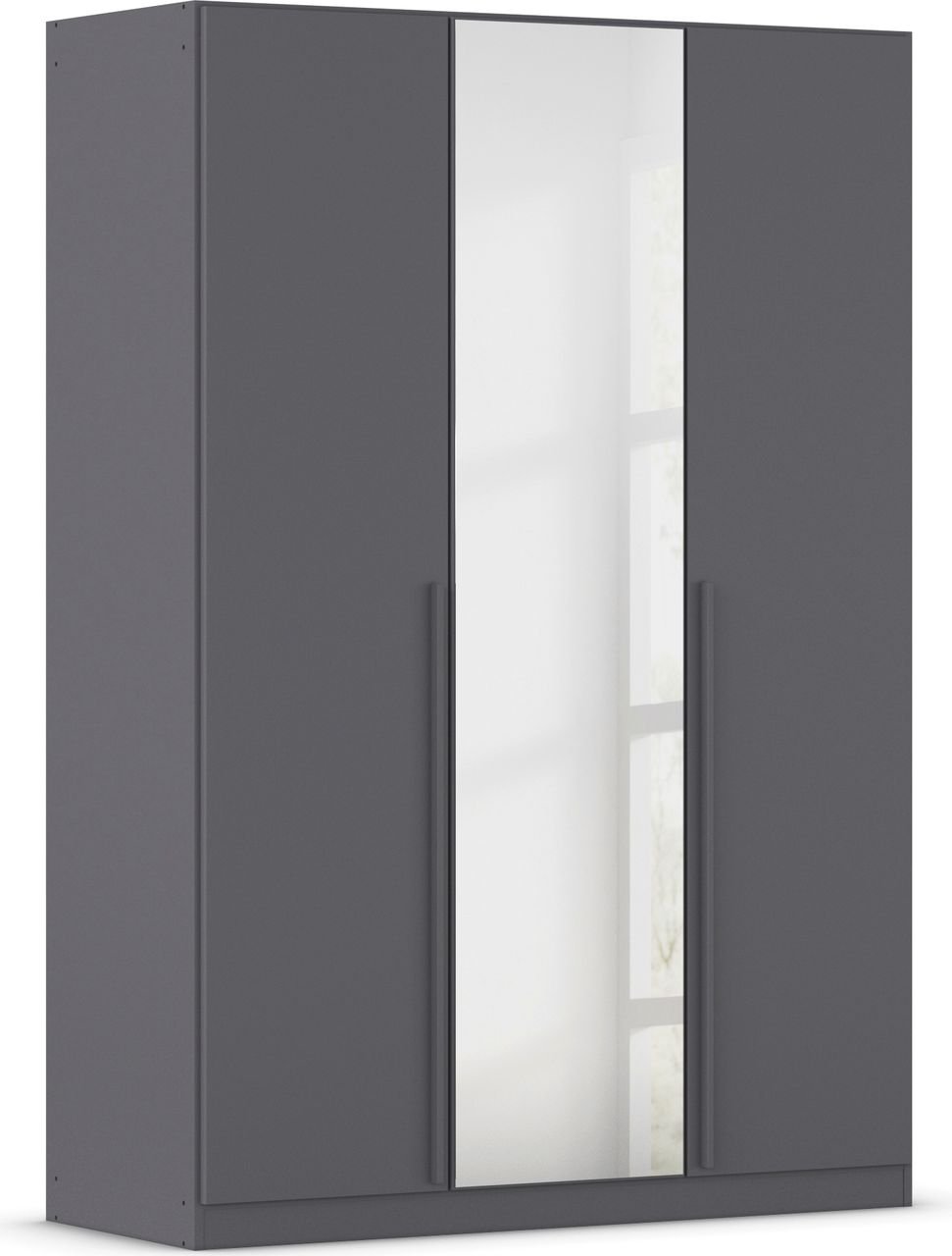 rauch Alba Kleiderschrank, 3-türig, mit Spiegel, Farbe Grau metallic Breite 136 cm